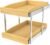 2 Tier Pull Out Cabinet Organizer, 14″W x 21″D Solid Wood Heavy-Duty Base Bottom Assembly Slide out Drawer Shel Cabinet Organization for Kitchen, Pantry, Bathroom
