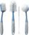 Dish Brush Set of 4 – Kitchen Scrub Brushes with Non-Slip Long Handle for Cleaning, Scrubber, Dishwashing, Dishes, Bottles, Straws, Cups, Pots & Sink, Blue