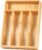 Bamboo Kitchen Drawer Organizer, 9 Inch Silverware Utensils Tray Holder for Small Drawer, Wood Caddy for Flatware Cutlery Knives