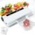 Compact Vacuum Sealer Machine, 75KPA Strong Suction, LED Digital Timer Display, Dual Use for Dry & Wet Foods, Includes 20 Bags, Ideal for Home Kitchen Use, White