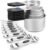 Magnetic Measuring Cups and Spoons Set-Heavy Duty 304 Stainless Steel，Double Measurement Markings，Set of 16 with Leveler for Measure Dry and Liquid Ingredients (Black)