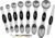 Spring Chef Stainless Steel Magnetic Measuring Spoons Set of 8, Black | Dual Sided Metal Teaspoon & Tablespoon Measuring Spoons with Leveler for Dry & Liquid Ingredients, Nesting, Dishwasher Safe
