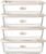 Glass Food Storage Containers with Glass Lids, Microwave Safe Food Container Set, Airtight Food Container Set, LeakProof, 100% Plastic Free, White Color, 4pack