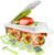 Vegetable Chopper, Food Dicer Chopper, Mandoline Slicer Veggie Cutter | 12 in 1 Food Chopper with Container, Onion Fruit Potato Salad Dicer, Meal Prep for Kitchen, 5 Blades, Light Green