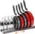 ROOHUA Pot and Pan Lid Organizer Rack for Under Cabinet, 12″-23″ Expandable | 10 Adjustable Dividers, Holds Pan Lids, Cookware & Bakeware, Creates Tidy Cabinet Storage, Durable Metal, Bronze