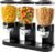 Triple Cereal Dispenser Countertop – 3 Pack 2L Black | Large Cereal Containers Storage Rotating Black Plastic Dry Food Dispenser for Cereal, Rice, Grains, Candy, Coffee Beans
