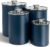 malmo Stainless Steel Food Canister Set of 4-Piece, 16/49/85/132 Ounces,Airtight Containers with Glass Lid for Tea,Coffee,Sugar,Flour,Pantry Kitchen Storage Storeroom Counter (Blue)