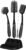 Dish Brush Set of 5 with Holder – Kitchen Scrub Brushes with Non-Slip Long Handle for Cleaning, Scrubber, Dishwashing, Dishes, Bottles, Straws, Cups, Pots & Sink, Black