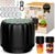Electric Mason Jar Vacuum Sealer Kits with Wide & Regular Mouth Mason Lids | 2026 Upgraded -80kpa Automatic Vacuum Pump 2500mAh Battery One Touch Canning Sealing Machine for Food Storage Black
