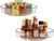2 Pack Lazy Susan 10 inch Turntable for Spice Organization | Clear BPA-Free Plastic Rotating Organizer for Kitchen Cabinet, Pantry, Countertop, Fridge | 360-Degree Rotating Base