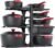 MUDEELA 8-Tier Heavy Duty Pots and Pans Organizer under Cabinet, Black | Adjustable 15.83″ H pot rack, pan organizer Holds big stockpots, Cast Iron Skillet and cookware for use inside cabinets
