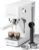 AMZCHEF Compact Espresso Machine 20 Bar, Americano, Latte & Cappuccino | Easy One-Touch Brewing, 30s Heat-Up, Stable PID Control, Easy Milk Frothing, Compact Design, 50oz Tank, White