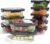 10-Pack Glass Food Storage Containers with Tempered Glass Lids – Borosilicate, Airtight, Oven-Safe (-4°F~950°F), BPA-Free, 4.4 & 1.6 Cup, Leak-Proof, Dishwasher Safe (Gray)