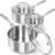 MICHELANGELO Stainless Steel Saucepan Set with Lid, Premium Triply Stainless Steel Sauce Pan with Cool Handle, Nonstick Sauce Pot Set for Kitchen Cooking, Induction Compatible, 1QT & 2QT & 3QT