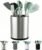 Kitchen Utensil Holder,Extra Large 360°Rotating For Countertop Organizer | Stainless Steel Storage,Hold 40 Utensils,Cooking Silverware Caddy 3 Compartment Spoon Spatula Tool Container（Silvery）