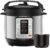 DUMOS 16-in-1 Electric Pressure Cooker, 6QT Programmable Multi Cooker with 12 One-Touch Presets, Soup Steam Yogurt and More, Ceramic Inner Pot Delay Start & Keep Warm, Includes Recipe Guide, Silver