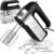 Hand Mixer Electric, 450W Kitchen Mixers with Scale Cup Storage Case, Turbo Boost/Self-Control Speed + 5 Speed + Eject Button + 5 Stainless Steel Accessories, For Easy Whipping Dough, Cream, Black