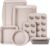 CAROTE 7-Piece Baking Pans Set, Nonstick Bakeware Sets, Gray & Khaki | Cookie Sheets, Muffin, Bread, Cake, Loaf, Roasting Pan, Easy-Release, Oven Safe Up to 446°F, PFAS-Free, Stackable, Home, Gift
