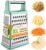 Spring Chef Stainless Steel XL Cheese Grater for Kitchen, Mint | 4 Sided Manual Metal Box Grater for Carrot, Potato, Parmesan, Cheese Shredder, Professional Vegetable Grater, Dishwasher Safe