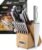 McCook Knife Set Kitchen Steel Knife Block Set w Built-in Sharpener | German Forged Stainless Steel,15 PC,Razor Sharp,Non-Stick&Anti-Rust,Ergonomic Handle,Full Tang,Gift Box