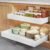 Seinloes 2 Pack Pull Out Cabinet Organizers 21″Deep with Raising Pad for Framed Cabinets,Expandable Slide Out Drawers Upgrade 3 Slide Rails,Roll Out Shelves Adhesive,Adjustable Width 12″-20.45″ White
