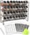 SWOMMOLY Spice Rack Organizer with 36 Spice Jars 4 oz, 396 Spice Labels | Chalk Marker, Funnel Set, Spice Organizer for Cabinet, Countertop, Pantry, Cupboard & Wall Mount, 16.5″ W × 12.6″ H, Black