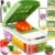 Mueller Vegetable Chopper, Mandoline Slicer, Food Veggie Chopper, Cheese Grater, Onion Vegetable Cutter with Container, Dicer, Kitchen Gadgets & Essentials, White Sand/Green