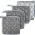 MAQIHAN Pot Holders for Kitchen – 4 PCS Cotton Hot Pads for Kitchen Gray | Cotton Potholders Set, Heat Resistant Terry Cloth 7 Inch, Oven Pads, Cooking, Baking Pans, Dining Table & Countertops