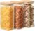 ComSaf Glass Storage Containers With Lids 1.8 Qt, 3 Pack Pantry Organizers | Glass Jars With Bamboo Lids, Rectangle Pantry Jar, Kitchen Canisters, Dry Food Storage Cereal, Flour, Sugar, 54oz, BPA Free