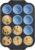 BRONYPRO Silicone Muffin Pans for Baking with Metal Frame, Egg Bite Molds, Cupcake Pans 12 Regular Size, Muffin Tins Easy to Pop Nonstick Non Toxic Bakeware for Oven,Blue