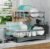 7 code 2-Tier Large Dish Drying Rack for Kitchen Counter, Black | Detachable Large Capacity Dish Drainer Organizer with Auto Drain, Anti-Rust Dish Rack with Cup & Utensil Holders