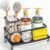 Cisily Large Capacity Kitchen Sink Caddy Organizer, Rustproof Non-Slip Sponge Holder With Dish Brush Holder Organizer, Kitchen Organization and Storage, Essentials Accessories for Countertop