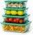 Crispa 8-Piece Teal Square Glass Food Storage Containers with Silicone Glass Lids – 100% Plastic-Free (2x 40oz, 2x 20oz) – Leakproof, Airtight, Freezer, Microwave and Dishwasher Safe