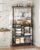 Pots and Pans Organizer Rack, Kitchen Bakers Rack, Multi-Tier Storage Shelf, Kitchen Island Table, Cooking Rack with Pots and Pans Storage, Rustic Brown and Black TPR60BF