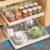 DOMNIU Pull Out Cabinet Organizers Expandable,White,16.9″Depth,2 Pack | Plastic Slide Out Drawers for Kitchen, Bathroom, Pantry, Under Sink Storage, Fixed with Adhesive Nano Film (11.6”-17.5”)