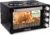 NutriChef 30 Quart Kitchen Convection Oven & 2 Burner Cooker – 1500 Watt Oven – 7 Cook Functions Rotisserie, Cook, Bake, Broil & More – Includes Baking Tray, Skewers & Handles – 19.6 x 16.0 x 13.5 IN