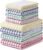Homaxy Kitchen Towels and Dishcloths Set, Set of 8, Blue/Yellow/Red/Green | Cotton Terry Kitchen Dish Towels, Super Soft and Absorbent Dish Cloths, 16 x 25 and 12 x 12 Inches
