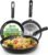 Utopia Kitchen Nonstick Frying Pan Set 3 Piece 8 9.5 11 Inch PFOA Free Grey | Omelette Pan, 3 Piece Skillet Set, Induction Bottom, Cookware, Heat Resistant, Bakelite Handle, Kitchen Use