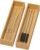 Lixple Bamboo Drawer Organizer, Narrow Stackable Cutlery Tray for Kitchen, 2 Pcs Silverware & Utensil Box, 12″ x 3″ x 2″ (Outer), 11.3″ x 2.3″ x 1.77″ (Inner)