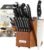 McCook Kitchen Knife Set 15PC Knife Block Set w Built-in Sharpener | German Forged Stainless Steel,Razor Sharp,Non-Stick&Anti-Rust,Triple Rivet,Ergonomic Handles,Full Tang,Gift Box