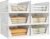 Pinkpum 6 Pack Closet Organizers Storage Bins, Stackable Plastic Drawer Basket for Clothing, Stackable Storage Bins Shelf Storage Container for Closet Wardrobe Bedroom Bathroom Office White