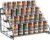 Spice Rack Organizer for Cabinet, 4 Tiered Spice Rack Organizer, Tiered Adjustable Spice Shelf for Kitchen Countertop Organization, Bright Black