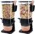 Osacoe Cereal Dispenser Countertop Black 2 Pack with Bowls Spoons Cutlery Box,5.5 QT Dry Food Dispenser Snack Organizer Containers Storage for Pantry Kitchen Organization Oatmeal Nut Granola Candy