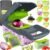 Vegetable Chopper Dicer with Container | Cheese Grater Mandoline Slicer Cabbage Shredder French Fry Cutter Stainless Steel for Veggie Onion Potato Fruit Food, Manual Hand Cooking Gadget for Kitchen | Pro-Series Veggie Cutter with Container for Food Onion Fruit Salad Potato Christmas Gift House Cooking Supply Tool Item