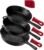 Cuisinel Cast Iron Skillet Set – 8″ + 10″ + 12″-Inch Pre-Seasoned Frying Pans + Silicone Handle Grip Covers – Indoor/Outdoor, Oven, Grill, Stove, BBQ, Fire, Induction Safe Kitchen and Camping Cookware