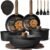 CAROTE 19pcs Pots and Pans Set Non Stick, Detachable Handle Cookware Set | Induction Compatible, Dishwasher & Oven Safe, Space Saving, for Camping/RV/Traveling, Kitchen Cooking Set, Black
