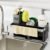 Nieifi Sponge Holder, Black Rustproof ABS Sink Caddy with Towel Rack | Smiley Sponge and Brush Holders with Drainage to Keep Items Dry. 10″W x 4.5″D. Kitchen Counter Organizer & Essential Storage.