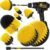 Holikme 8Piece Drill Brush Attachment Set – Power Scrubber Cleaning Kit | Nylon Fibers, Power Scrubber Attachments for Tile, Shower, Floors, Kitchen and Auto Interior Care, Cleaning Tools, Yellow