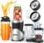Ganiza Smoothie Blender, 900W Blenders Shakes and Smoothies | 15-Piece Personal Blender and Grinder Combo for Kitchen, Smoothies Maker with 4 BPA-Free Portable Cup, Nutritious Recipe