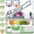 All-in-1 Vegetable Chopper with 8 Blades – Mandoline Slicer-Pro Food Chopper with Container – Veggie Salad Onion Chopper – Potato Dicer French Fry Cutter – Cheese Grater – Stainless Steel material